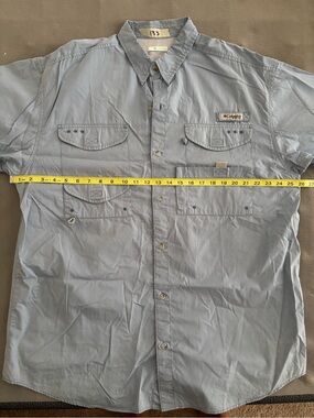 Columbia Men’s Short Sleeve Button-Up Shirt - Light Blue